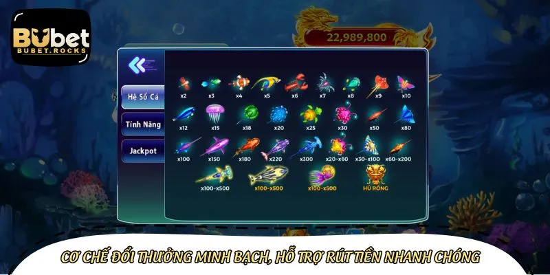 Cơ chế đổi thưởng trong game ban ca vip online được đánh giá cao