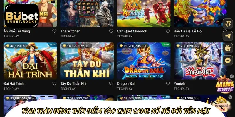 Tính toán khung giờ chơi game nổ hũ đổi tiền mặt hợp lý