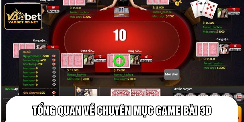 Tổng quan về chuyên mục game bài 3D